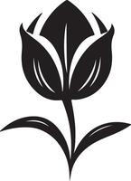 tulp bloem silhouet vector illustratie wit achtergrond