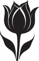 tulp bloem silhouet vector illustratie wit achtergrond