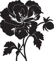 begonia bloem silhouet vector illustratie wit achtergrond