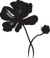 geranium bloem silhouet vector illustratie wit achtergrond