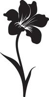 gele narcis bloem silhouet vector illustratie wit achtergrond