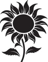 zonnebloem silhouet vector illustratie wit achtergrond