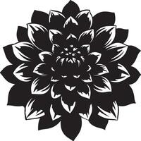 dahlia bloem silhouet vector illustratie wit achtergrond