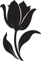 tulp bloem silhouet vector illustratie wit achtergrond