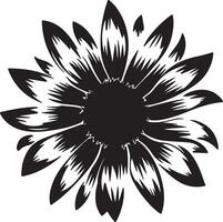 zonnebloem silhouet vector illustratie wit achtergrond