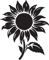 zonnebloem silhouet vector illustratie wit achtergrond