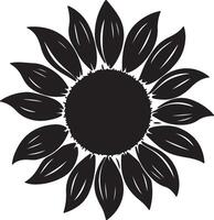 zonnebloem silhouet vector illustratie wit achtergrond