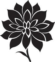 dahlia bloem silhouet vector illustratie wit achtergrond