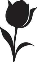 tulp bloem silhouet vector illustratie wit achtergrond