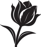 tulp bloem silhouet vector illustratie wit achtergrond
