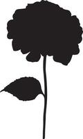 hortensia bloem silhouet vector illustratie wit achtergrond