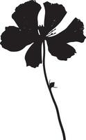 geranium bloem silhouet vector illustratie wit achtergrond