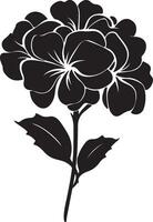 hortensia bloem silhouet vector illustratie wit achtergrond