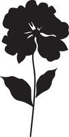 hortensia bloem silhouet vector illustratie wit achtergrond