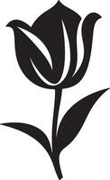 tulp bloem silhouet vector illustratie wit achtergrond