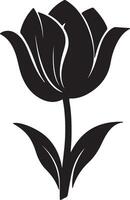 tulp bloem silhouet vector illustratie wit achtergrond