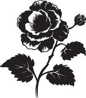 begonia bloem silhouet vector illustratie wit achtergrond