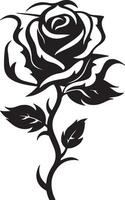 roos bloem silhouet vector illustratie wit achtergrond