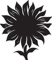 zonnebloem silhouet vector illustratie wit achtergrond