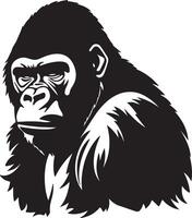 gorilla silhouet vector illustratie wit achtergrond