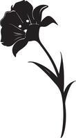 gele narcis bloem silhouet vector illustratie wit achtergrond