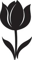 tulp bloem silhouet vector illustratie wit achtergrond