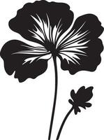 geranium bloem silhouet vector illustratie wit achtergrond