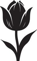 tulp bloem silhouet vector illustratie wit achtergrond