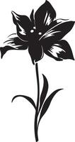 gele narcis bloem silhouet vector illustratie wit achtergrond