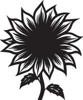 zonnebloem silhouet vector illustratie wit achtergrond