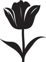 tulp bloem silhouet vector illustratie wit achtergrond