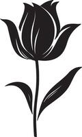 tulp bloem silhouet vector illustratie wit achtergrond