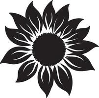 zonnebloem silhouet vector illustratie wit achtergrond