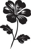 geranium bloem silhouet vector illustratie wit achtergrond