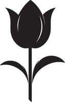 tulp bloem silhouet vector illustratie wit achtergrond