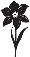 gele narcis bloem silhouet vector illustratie wit achtergrond