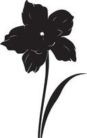 gele narcis bloem silhouet vector illustratie wit achtergrond