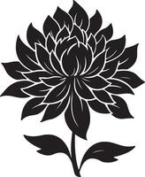 dahlia bloem silhouet vector illustratie wit achtergrond