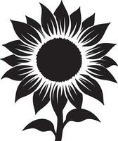 zonnebloem silhouet vector illustratie wit achtergrond