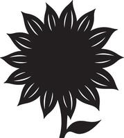 zonnebloem silhouet vector illustratie wit achtergrond