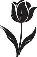 tulp bloem silhouet vector illustratie wit achtergrond