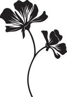 geranium bloem silhouet vector illustratie wit achtergrond