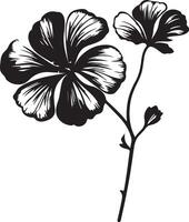 geranium bloem silhouet vector illustratie wit achtergrond