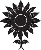 zonnebloem silhouet vector illustratie wit achtergrond