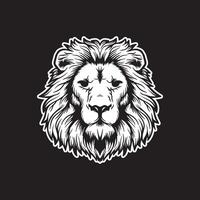 leeuw kunst zwart en wit hand- getrokken illustraties vector
