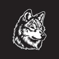 wolf kunst zwart en wit hand- getrokken illustraties vector