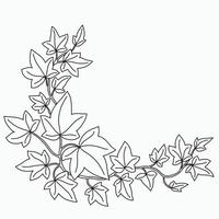 bloemen klimop tekening decoratief ornament vlak ontwerp. vector