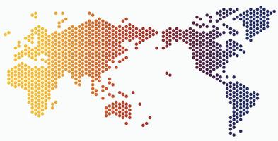 cirkel vorm wereld kaart Aan wit achtergrond. vector