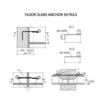 verdieping platen anker details, bouw industrie vector