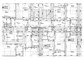 gedetailleerd bouwkundig met meerdere verdiepingen gebouw verdieping plan, appartement lay-out, blauwdruk. vector illustratie